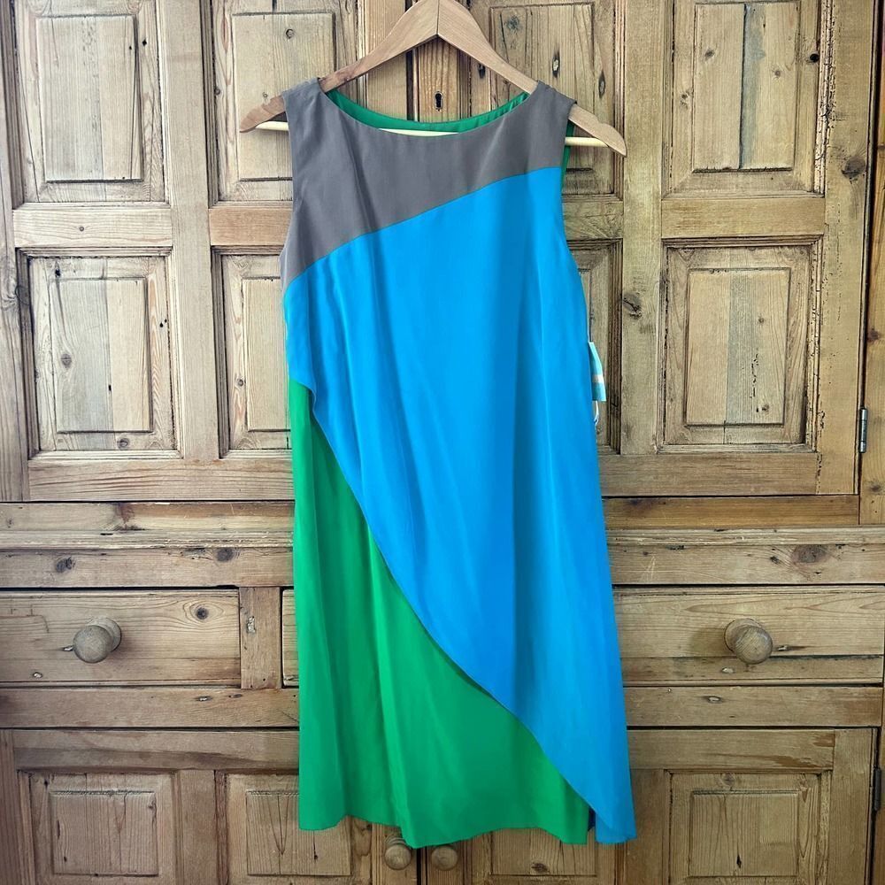 NWT Suzi Chin for Maggy Boutique 2 Colorblock Sleeveless Dress - Flawed